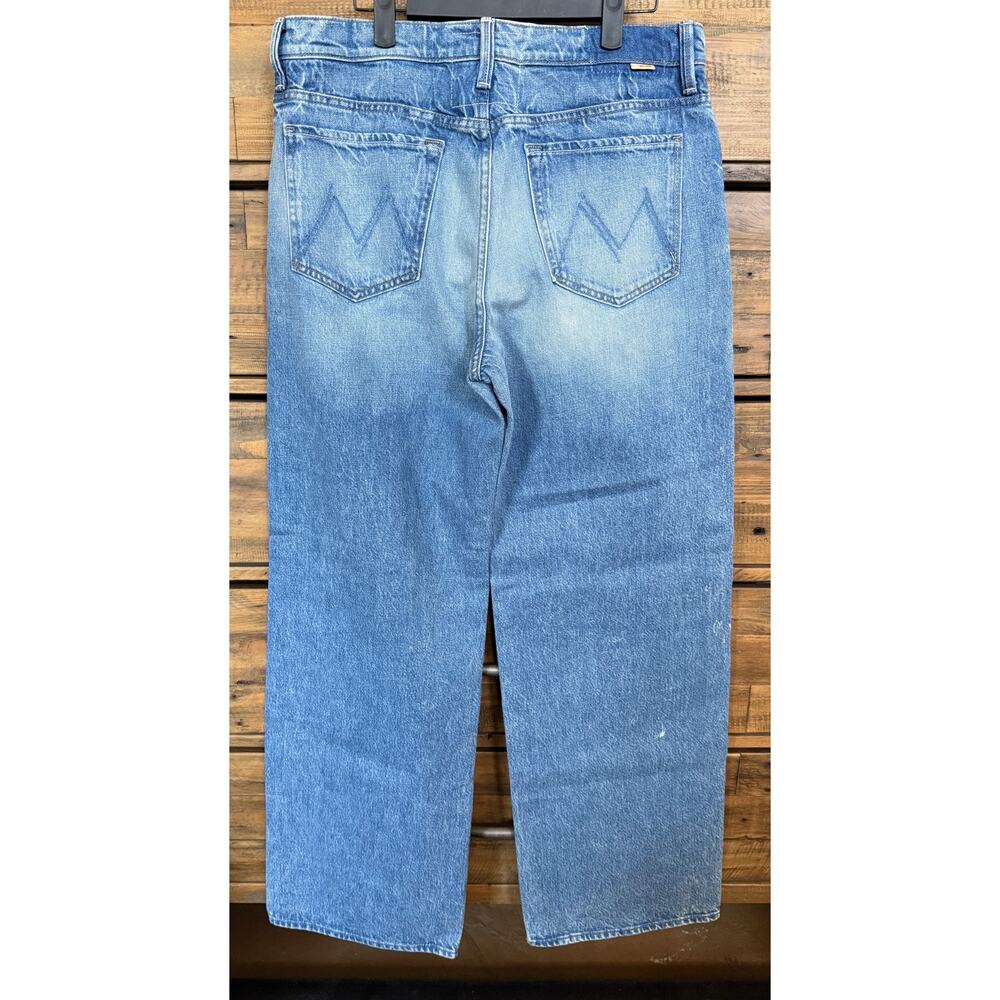 Mother Superior The Dodger Button Sneak Wide Leg Jeans Womens 29 Blue Denim - Picture 5 of 16